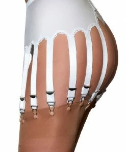 Nylon Dreams Lingerie 14 Strap White Suspender Belt NDL70