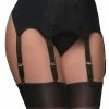 Nylon Dreams 6 Strap Black Suspender NDL8 Lingerie