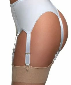 Nylon Dreams 6 Strap White Suspender NDL8 Lingerie