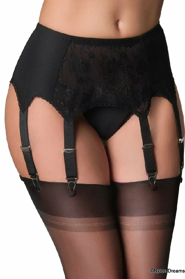 Nylon Dreams 8 Strap White Suspender Belt NDL9 6 Nylon Dreams 8 Strap White Suspender Belt NDL9