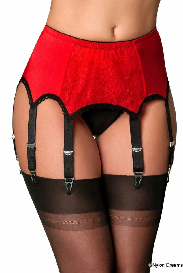 Nylon Dreams 8 Strap White Suspender Belt NDL9 9 Nylon Dreams 8 Strap White Suspender Belt NDL9