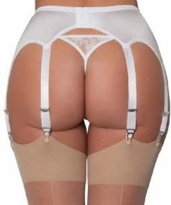 Nylon Dreams 8 Strap White Suspender Belt NDL9 14 Nylon Dreams 8 Strap White Suspender Belt NDL9