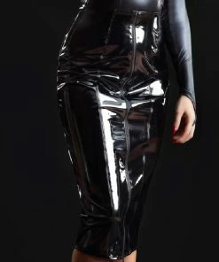 Patrice Catanzaro France Black Vinyl Skirt Ornella