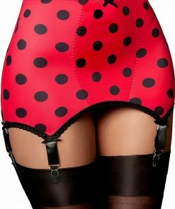 Nylon Dreams Ladybird Spot Pink Girdle