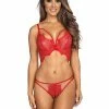 Axami Lingerie Red Lace Bra V-9581