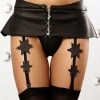 Lolitta Lingerie Garter Belts Black Leatherette Garter-belt Star