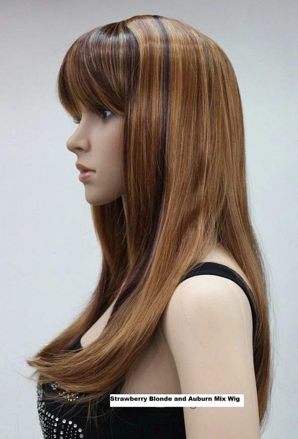 Flirtywomen Strawberry Blonde Mix Wig Wigs 5 Flirtywomen Strawberry Blonde Mix Wig Wigs