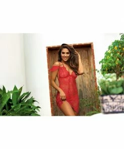 Axami Lingerie Sheer Lace Nightdress V-9589