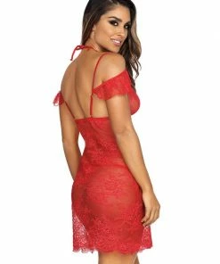Axami Lingerie Sheer Lace Nightdress V-9589