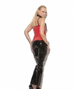 Elegant Moments USA Clothing Red Vinyl Corset V 3146