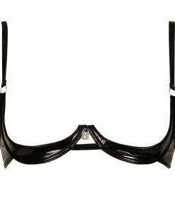 Patrice Catanzaro France Lingerie Black Vinyl Open Bra Annabelle