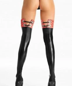 7 Th Heaven Hosiery Wet-Look Stockings S524