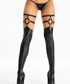 7 Th Heaven Wet-Look Stockings S560 Hosiery