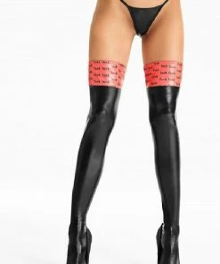 7 Th Heaven Hosiery Wet-Look Stockings S524