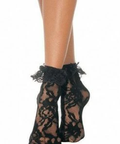 Leg Avenue Hosiery Black Lace Anklets