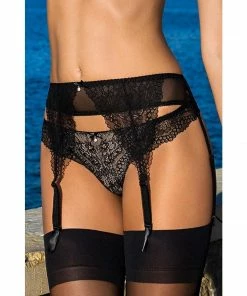 Gorteks Lingerie Poland Black Low-waist Garter Belt
