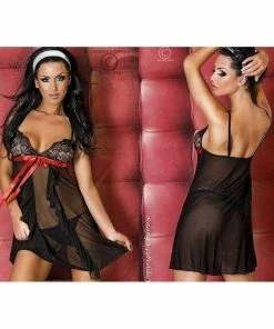 Chilirose Lingerie Poland Black Short Nightdress