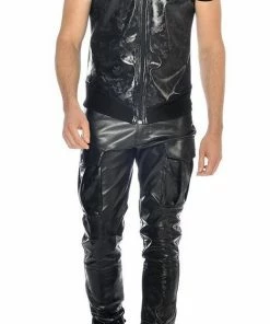 Patrice Catanzaro France Faux Leather Men`s Jeans Bronn Mens Clothing And Lingerie