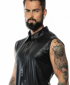 Patrice Catanzaro France Homme Man`s Wet-look Shirt Chuck