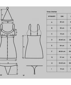 Obsessive Lingerie Poland Christmas Nightdress With A Thong And Hat