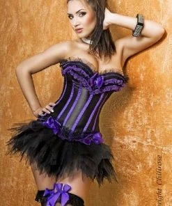Chilirose Lingerie Poland Purple Corset With Thong