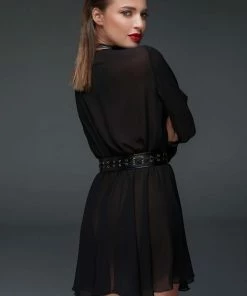 Noir Handmade Poland Clothing Chiffon Mini Dress F150