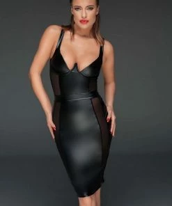 Noir Handmade Poland Pencil Wet-Look Dress F151