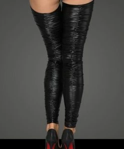 Noir Handmade Poland Crinkled Stockings F207