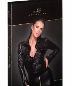 Noir Handmade Poland Clothing Wet-Look Shirt F227