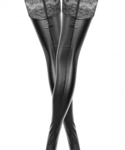 Noir Handmade Poland Hosiery Superstar Footless Stockings F135 10 Noir Handmade Poland Hosiery Superstar Footless Stockings F135