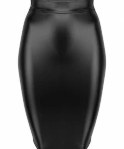 Noir Handmade Poland Wet-Look Pencil Skirt F152