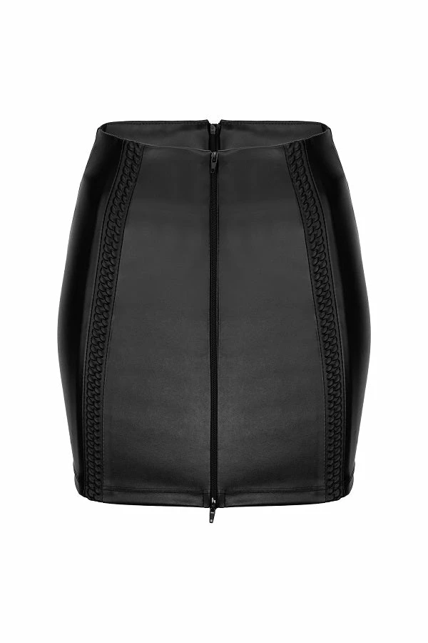 Noir Handmade Poland Clothing Eco-leather Skirt F171 3 Noir Handmade Poland Clothing Eco-leather Skirt F171