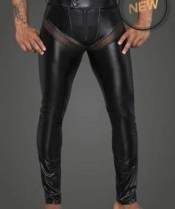 Noir Handmade Poland Men`s Wet-Look Long Pants H059