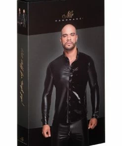 Noir Handmade Poland Long-sleeved Men`s Shirt H064