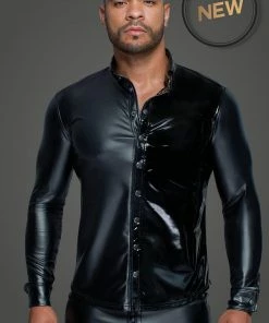 Noir Handmade Poland Long-sleeved Men`s Shirt H064