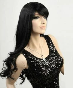 FWZiel Long Wavy Black Wig