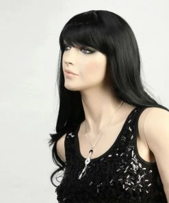 FWZiel Long Wavy Black Wig