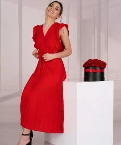Merribel Red Dress Merlotina Clothing