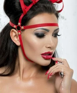 Me Seduce Red Cat Ear Head Harness MK07