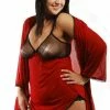 Andalea Plus Sizes Plus Size Dark Red Robe Lingerie