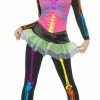 Smiffys Costumes Ladies Neon Skeleton Costume 2 Smiffys Costumes Ladies Neon Skeleton Costume