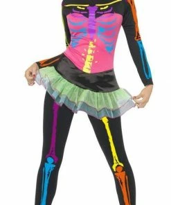 Smiffys Costumes Ladies Neon Skeleton Costume