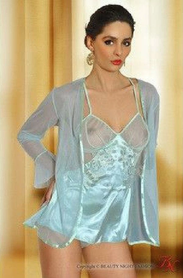 Beauty Night Lingerie Poland Nightdress With Robe And G-string 3 Beauty Night Lingerie Poland Nightdress With Robe And G-string