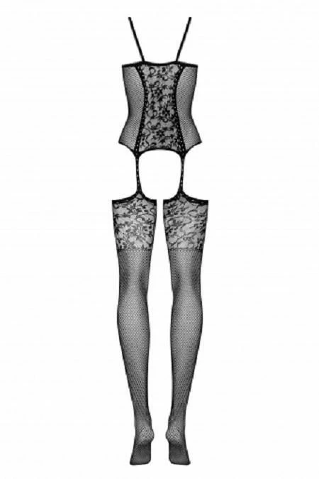 Obsessive Lingerie Poland Hosiery Black Floral Motif Bodystocking F211 6 Obsessive Lingerie Poland Hosiery Black Floral Motif Bodystocking F211