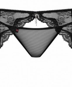 Obsessive Lingerie Poland Black Garter-belt With A Thong