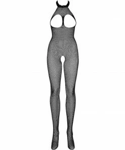 Obsessive Lingerie Poland Hosiery Open Bust Black Bodystocking