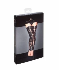 Noir Handmade Poland Lace Up Wet-look Stockings F145 Hosiery 14 Noir Handmade Poland Lace Up Wet-look Stockings F145 Hosiery