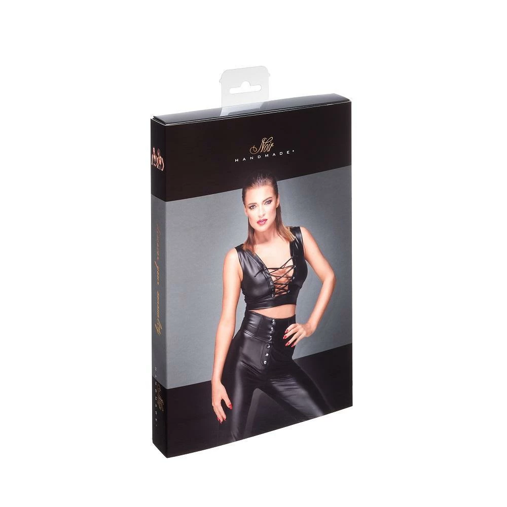 Noir Handmade Poland Power Wet-look Top F155 Clothing 7 Noir Handmade Poland Power Wet-look Top F155 Clothing