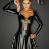 Noir Handmade Poland Clothing Wet-look Long Sleeve Dress