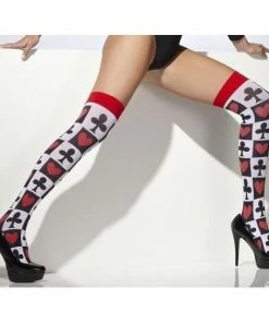 Smiffys Costumes Fairytale Poker Pattern Thigh High Stockings